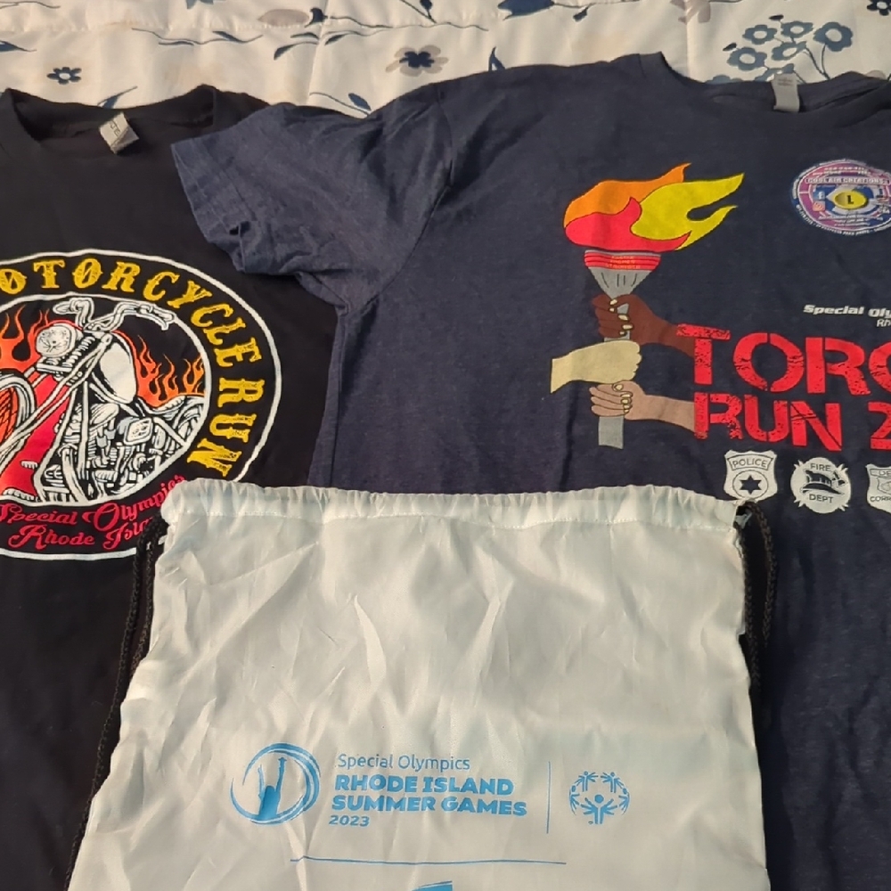Two T-Shirts, Special Olympics Rhode Island 2023, Size Large